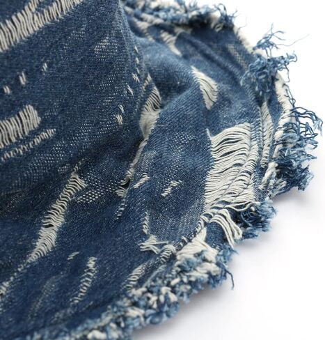 Women's Raw Trim Denim Bucket Casual Fisherman Hat Packable Outdoor Beach Sun Cap in Kuwait