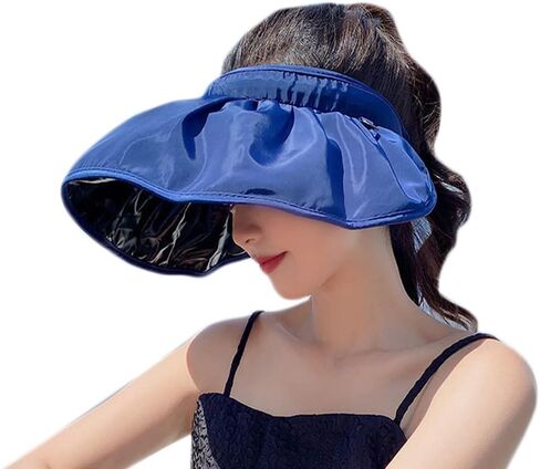Women's Sun Visor Foldable Sun Hat Wide Brim Summer UV Protection Beach Hat in Saudi Arabia