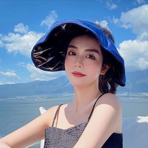 Women's Sun Visor Foldable Sun Hat Wide Brim Summer UV Protection Beach Hat in Saudi Arabia