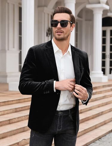 سترة رجالية غير رسمية من TURETRENDY سترة سروال قصير بزر واحد سترة رياضية بقصة ضيقة بدلة عمل كلاسيكية ملابس خارجية in Kuwait