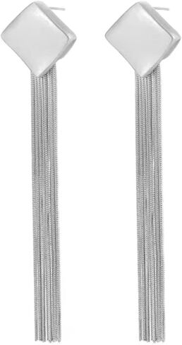 أقراط Veerady النسائية الطويلة المتدلية والشرابة لحفلات الزفاف ووصيفات العروس للفتيات والحفلات الراقصة سلسلة معدنية مجوهرات in Kuwait