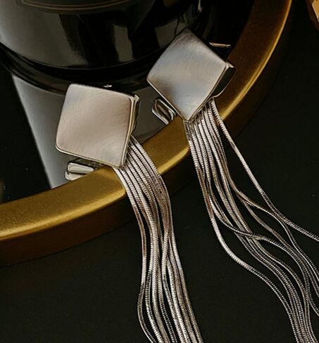 أقراط Veerady النسائية الطويلة المتدلية والشرابة لحفلات الزفاف ووصيفات العروس للفتيات والحفلات الراقصة سلسلة معدنية مجوهرات in Kuwait