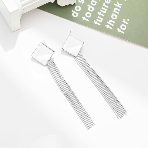 أقراط Veerady النسائية الطويلة المتدلية والشرابة لحفلات الزفاف ووصيفات العروس للفتيات والحفلات الراقصة سلسلة معدنية مجوهرات in Kuwait