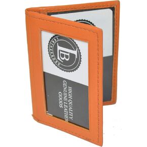 LB LEATHERBOSS محفظة جلدية رفيعة رفيعة لبطاقة الائتمان ونافذة هوية ثلاثية محفظة صغيرة ثنائية الطي لرخصة القيادة آمنة (أسود) in Saudi Arabia