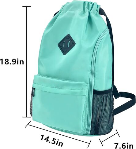 Binwin Drawstring Backpack Gym sports Outdoors Bag with Compartment,Waterproof Multipurpose Mesh Backpack for Men Women in Saudi Arabia