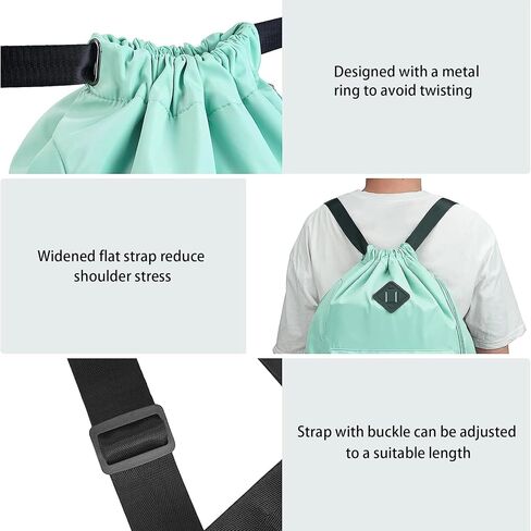 Binwin Drawstring Backpack Gym sports Outdoors Bag with Compartment,Waterproof Multipurpose Mesh Backpack for Men Women in Saudi Arabia
