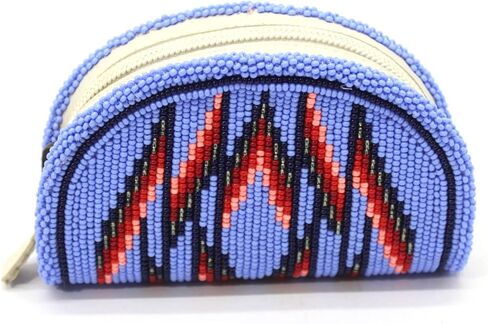 Lavivia Beaded Coin Purse For Women. Handmade Native American Inspired Seed Beads Coin Pouch (Blue (VA-CP-O-04)) in Saudi Arabia
