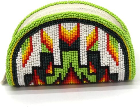 Lavivia Beaded Coin Purse For Women. Handmade Native American Inspired Seed Beads Coin Pouch (Blue (VA-CP-O-04)) in Saudi Arabia