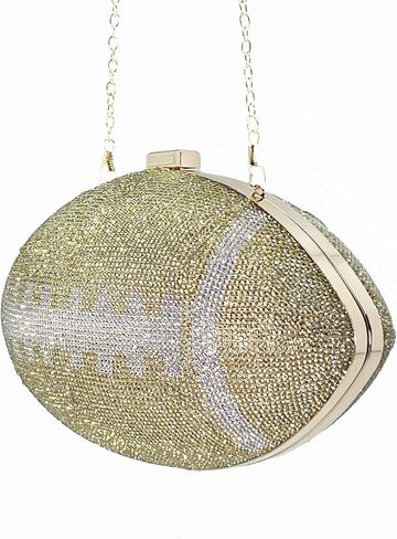 BEILAIDISI النساء كرة القدم شكل حجر الراين مساء قابض محفظة بلينغ بريق الزفاف حزب حقائب اليد in Kuwait