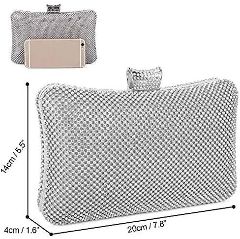 Pinprin السيدات سباركلي الراين مساء براثن المرأة كريستال ديامانتي مساء حقيبة حفلة موسيقية الزفاف حقيبة يد محفظة الحفلات in Kuwait
