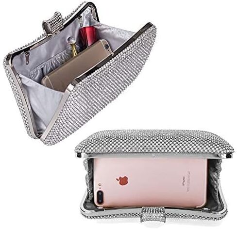 Pinprin السيدات سباركلي الراين مساء براثن المرأة كريستال ديامانتي مساء حقيبة حفلة موسيقية الزفاف حقيبة يد محفظة الحفلات in Kuwait