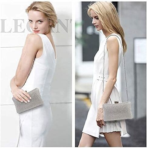 Pinprin السيدات سباركلي الراين مساء براثن المرأة كريستال ديامانتي مساء حقيبة حفلة موسيقية الزفاف حقيبة يد محفظة الحفلات in Kuwait