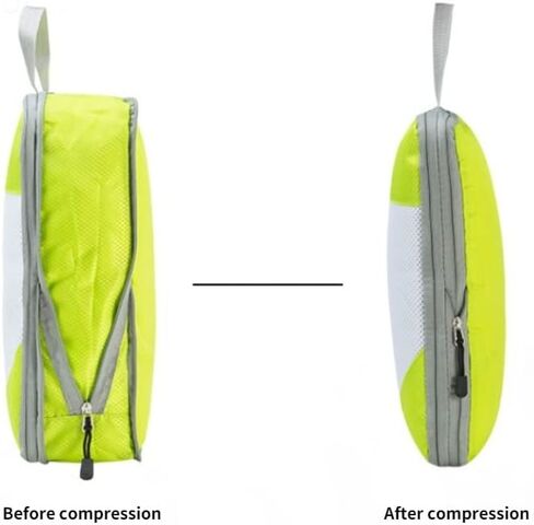 4 Pcs Compression Packing Cube Set, Expandable Mesh Travel Luggage Organizers and Storage Packing Cubes, Portable Luggage Suitcase Organizer Set for Clothing Underwear Shoes (Black) in Kuwait