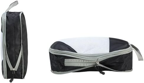 4 Pcs Compression Packing Cube Set, Expandable Mesh Travel Luggage Organizers and Storage Packing Cubes, Portable Luggage Suitcase Organizer Set for Clothing Underwear Shoes (Black) in Kuwait