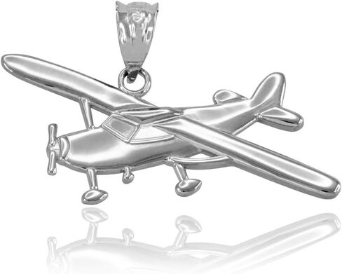 Space and Aviation Polished 925 Sterling Silver Airplane Aircraft Charm Pendant in Saudi Arabia