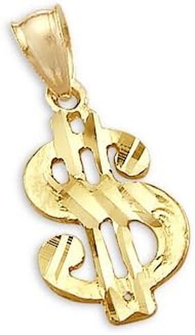 Sonia Jewels 14k Yellow Gold Dollar Sign Money Pendant Charm New in Saudi Arabia