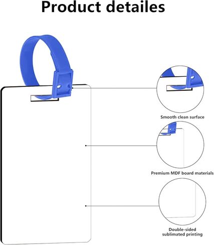 بطاقات امتعة فارغة بتقنية التسامي، بطاقات امتعة للسفر مع حزام نقل حراري مزدوج الجوانب من خشب ام دي اف فارغ، بطاقات امتعة مخصصة يمكنك صنعها بنفسك (12 قطعة) in Kuwait