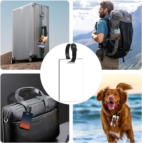 بطاقات امتعة فارغة بتقنية التسامي، بطاقات امتعة للسفر مع حزام نقل حراري مزدوج الجوانب من خشب ام دي اف فارغ، بطاقات امتعة مخصصة يمكنك صنعها بنفسك (12 قطعة) in Kuwait