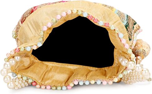 حقيبة هندي عرقية كلاتش حرير بوتلي باتوا مع هدية خرز للنساء in Kuwait