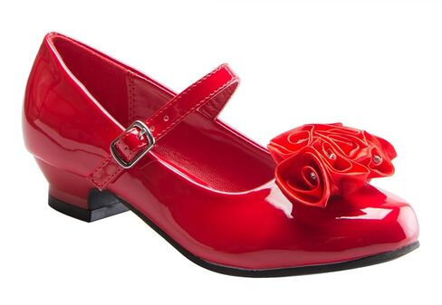 DressForLess Mary Jane Shoes with Pretty Satin Rolled Rosettes Patent Leather in Saudi Arabia