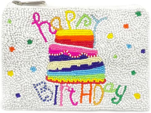 Emulily Happy Birthday Coin Purse Pouch Bead Happy Birthday Coin Purse Coin Purse, Beaded Coin Purse in Saudi Arabia
