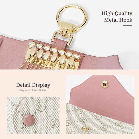 GOLF SUPAGS Women PVC Leather Car Key Chain Card Holder Wallet Pouch 6 Hook Snap Closure keys Money Organizer Case in Kuwait