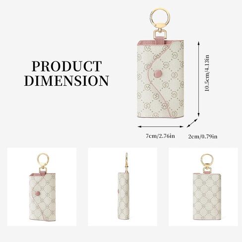 GOLF SUPAGS Women PVC Leather Car Key Chain Card Holder Wallet Pouch 6 Hook Snap Closure keys Money Organizer Case in Kuwait