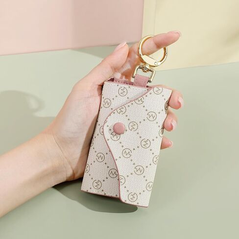 GOLF SUPAGS Women PVC Leather Car Key Chain Card Holder Wallet Pouch 6 Hook Snap Closure keys Money Organizer Case in Kuwait