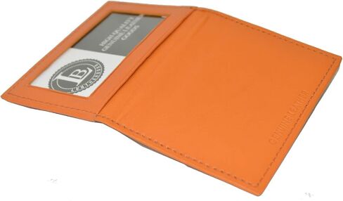 LB LEATHERBOSS محفظة جلدية رفيعة رفيعة لبطاقة الائتمان ونافذة هوية ثلاثية محفظة صغيرة ثنائية الطي لرخصة القيادة آمنة (أسود) in Saudi Arabia