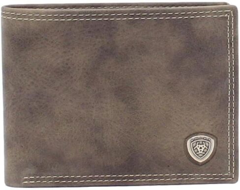 ARIAT Men's Shield Concho Grey Bifold Wallet in Saudi Arabia