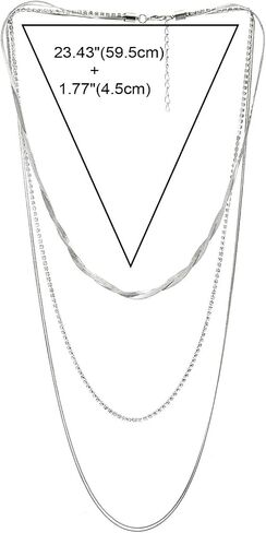 COOLSTEELANDBEYOND Long Layered Necklace, Statement Necklace Rhinestones Waterfall Multi-Strand Chain, Party Dress in Saudi Arabia