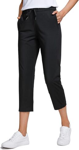 CRZ YOGA 4-Way Stretch Golf Capri Pants for Women 23", Casual Yoga Dress Work Capris with Pockets Workout Athletic Travel in Saudi Arabia