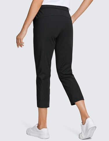 CRZ YOGA 4-Way Stretch Golf Capri Pants for Women 23", Casual Yoga Dress Work Capris with Pockets Workout Athletic Travel in Saudi Arabia