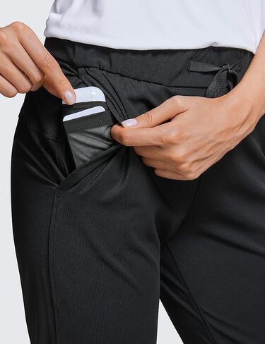 CRZ YOGA 4-Way Stretch Golf Capri Pants for Women 23", Casual Yoga Dress Work Capris with Pockets Workout Athletic Travel in Saudi Arabia