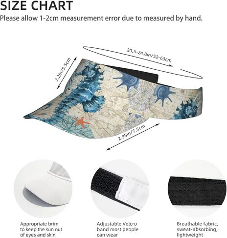 قبعة واقية من الشمس بنمط فرس البحر الازرق من لوجمور للنساء والرجال، قبعة بيسبول رياضية فارغة، قبعة بيسبول واقية من الشمس، قناع للتنس والجولف، اسود، مقاس واحد in Kuwait