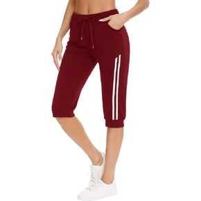 Doaraha Womens Capri Sweatpants Lightweight Sports Cropped Joggers with Pockets in Saudi Arabia