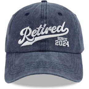 Wanpcaiy Retired Since 2024 Hat, Adjustable Cotton Embroidered Baseball Cap for Retirees Dad Mom Grandpa Grandma Men Women