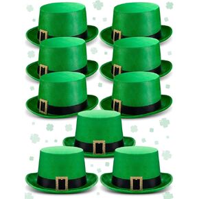 Cozypower St. Patrick's Day Top Hat Leprechaun Hat Green Irish Velvet Top Hat for Adult St. Patrick Leprechaun Costume Favor in Kuwait