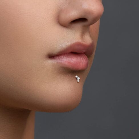 مجوهرات Mooncrush G23 أقراط غضروف من التيتانيوم الصلب 16G أقراط هيليكس من التيتانيوم الملولبة داخليًا للنساء بظهر مسطح 8 مم خاتم شفة ميدوسا in Kuwait