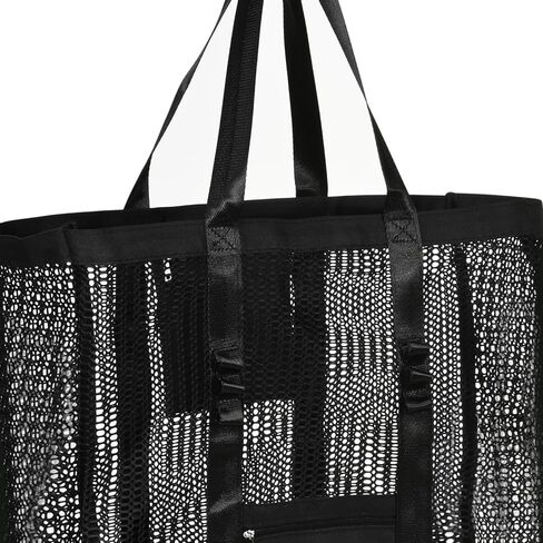 حقيبة شاطئ شبكية للنساء من يوكيا - حقيبة حمل شاطئ ذات سعة كبيرة جدًا، حقيبة شبكية مثالية للتسوق والسفر والعطلات in Kuwait