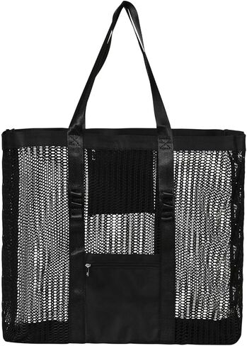 حقيبة شاطئ شبكية للنساء من يوكيا - حقيبة حمل شاطئ ذات سعة كبيرة جدًا، حقيبة شبكية مثالية للتسوق والسفر والعطلات in Kuwait