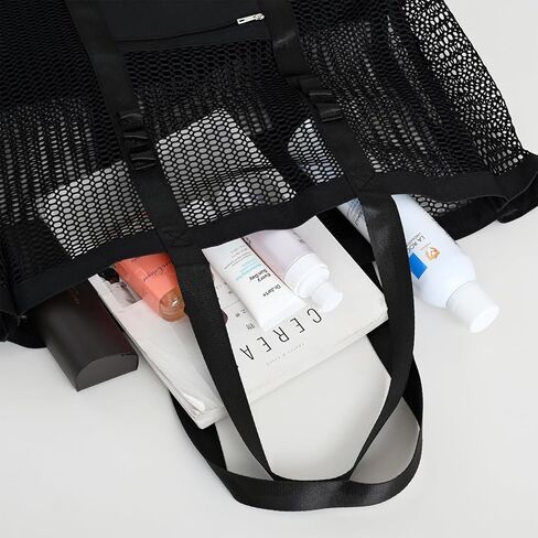 حقيبة شاطئ شبكية للنساء من يوكيا - حقيبة حمل شاطئ ذات سعة كبيرة جدًا، حقيبة شبكية مثالية للتسوق والسفر والعطلات in Kuwait