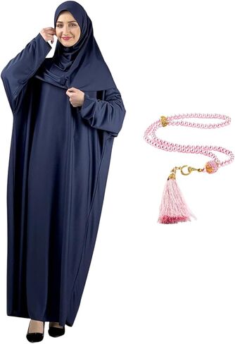 Modish Group Women Prayer Clothes with Hijab Muslim Outfits Long Robe Abaya Turkish Islamic Dresses Dubai Kaftan with Rosary in Saudi Arabia