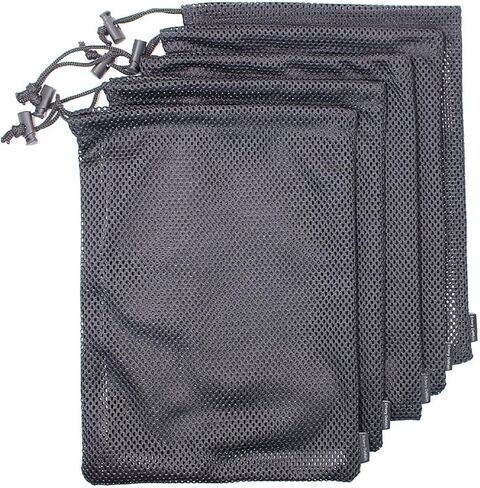 VANVENE Black Mesh Bag Nylon Bag Heavy Duty Drawstring Mesh Bag for Cosmetic Golf Ball Outdoor in Kuwait