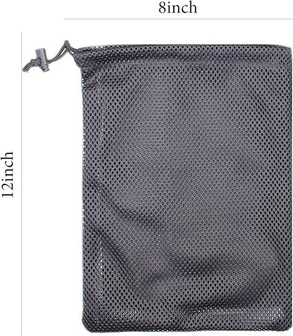 VANVENE Black Mesh Bag Nylon Bag Heavy Duty Drawstring Mesh Bag for Cosmetic Golf Ball Outdoor in Kuwait