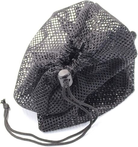 VANVENE Black Mesh Bag Nylon Bag Heavy Duty Drawstring Mesh Bag for Cosmetic Golf Ball Outdoor in Kuwait