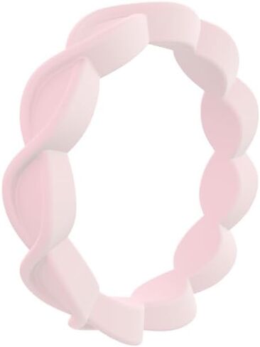 خاتم QALO نسائي من السيليكون المطاطي، الخلود، خاتم زفاف للنساء، مسامي، شريط سيليكون متين للخطوبة، عرض 4 مم وسمك 2.4 مم، متعدد الألوان in Kuwait