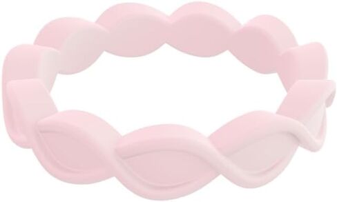 خاتم QALO نسائي من السيليكون المطاطي، الخلود، خاتم زفاف للنساء، مسامي، شريط سيليكون متين للخطوبة، عرض 4 مم وسمك 2.4 مم، متعدد الألوان in Kuwait