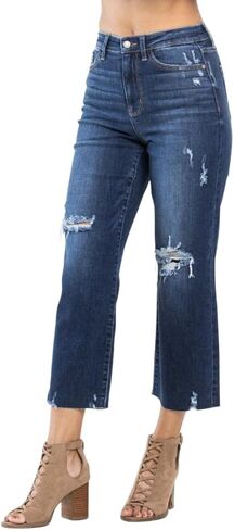 Judy Blue High Waist Destroy Crop Wide Leg in Saudi Arabia