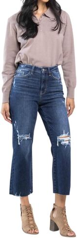 Judy Blue High Waist Destroy Crop Wide Leg in Saudi Arabia